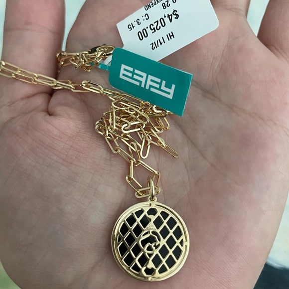 $4080 EFFY Panther Onyx Diamond Necklace Leopard - Picture 10 of 11